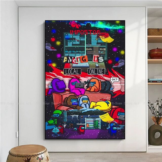 Cartoon Game A Among We Classic Anime Poster Whitepaper Prints Posters Artwork Vintage Decorative Painting.jpg 640x640 4 - Among Us Merch