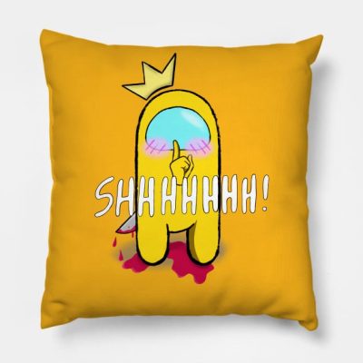 Yellow Shhhhh Throw Pillow Official Cow Anime Merch