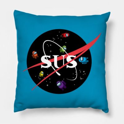 Sus Space Logo Throw Pillow Official Cow Anime Merch