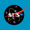 Sus Space Logo Throw Pillow Official Cow Anime Merch