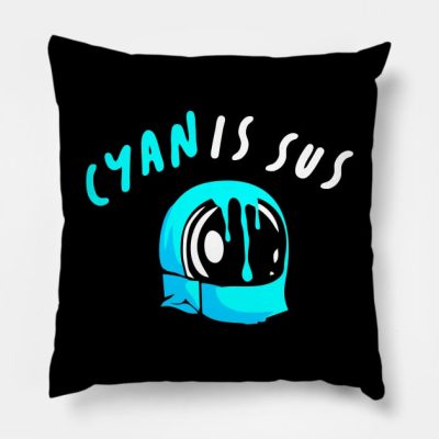 Cyan Is Sus Throw Pillow Official Cow Anime Merch