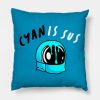 Cyan Is Sus Throw Pillow Official Cow Anime Merch