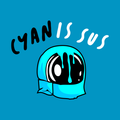Cyan Is Sus Throw Pillow Official Cow Anime Merch