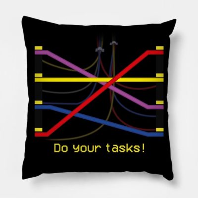 Do Your Tasks Throw Pillow Official Cow Anime Merch