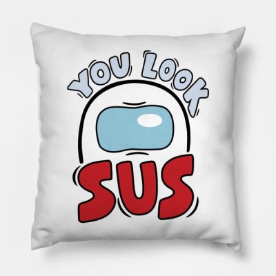 You Look Sus Graphicloveshop Throw Pillow Official Cow Anime Merch