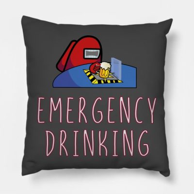 Emergency Drinking Throw Pillow Official Cow Anime Merch