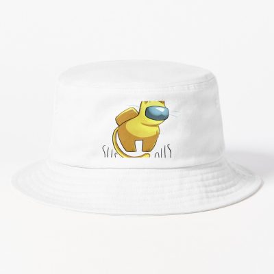 Yellow Suspicious Among Us Cat Bucket Hat Official Cow Anime Merch