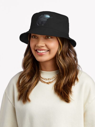 Black Suspicious Among Us Cat Bucket Hat Official Cow Anime Merch