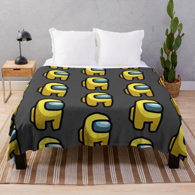 Yellow Crewmate Throw Blanket Official Cow Anime Merch