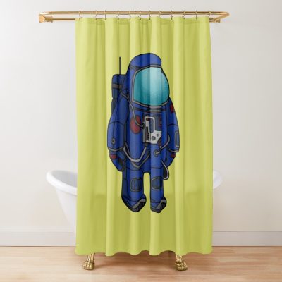 Among Us Among Us Blue Crewmate Shower Curtain Official Cow Anime Merch