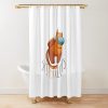 Orange Suspicious Among Us Cat Shower Curtain Official Cow Anime Merch