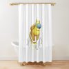 Yellow Suspicious Among Us Cat Shower Curtain Official Cow Anime Merch