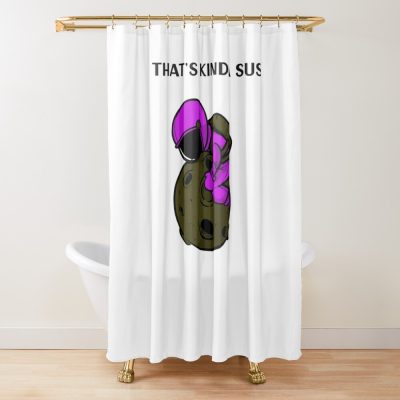 Among Us Inspired Sus Spaceman Shower Curtain Official Cow Anime Merch