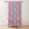 Blue Among Us Shower Curtain Official Cow Anime Merch