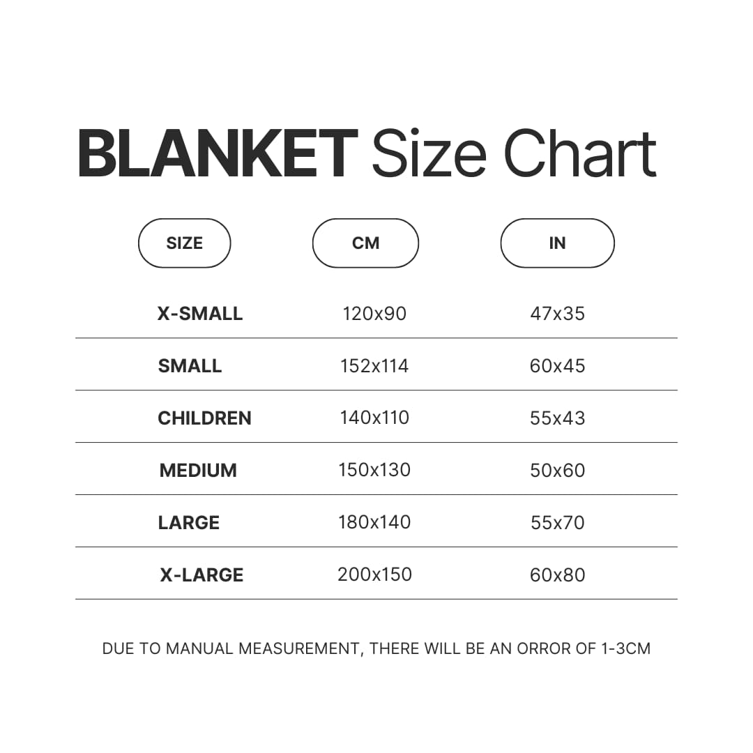 Blanket Size Chart - Among Us Merch